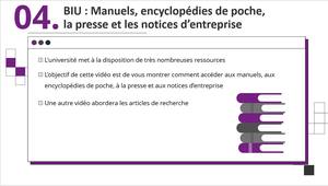 SIN UM - V4 - ENT Brique BIU  : Manuels, encyclopédies de poche, articles de presse et notices d’entreprise