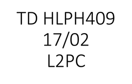 TD HLPH409 L2PC 17/02 15h00