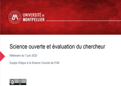 Science ouverte et évaluation du chercheur