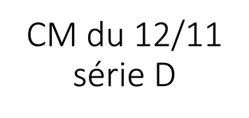 CM HLPH101 série D 12/11 08h00