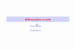 Différenciation sexuelle - Pr Paris