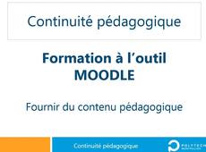 Tutoriel - Fournir du contenu pédagogique sur Moodle