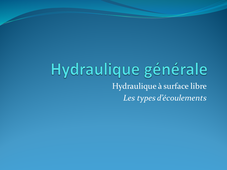 Exemple d'écoulements à surface libre