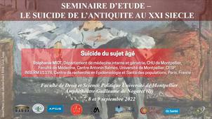 Séminaire d’étude : le suicide, de l’antiquité au XXIème siècle - Suicide du sujet âgé