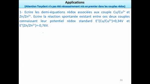 Video 9.2- Partie 1- Chapitre 8.2- Réaction d'oxydo reduction-lilieu-force des couples