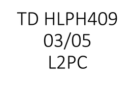 TD HLPH409 L2PC 03/05 11h30