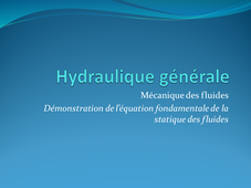 Démonstration de l'équation fondamentale de la statique des fluides