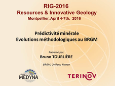 Resources & Innovative Geology 2016 : Bruno Tourlière