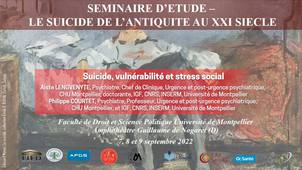 Séminaire d’étude : le suicide, de l’antiquité au XXIème siècle - Suicide, vulnérabilité et stress social