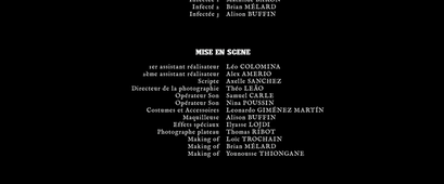 Générique de fin du film The Dead West