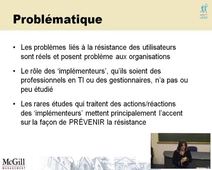 Conférence IAE Montpellier - Liette Lapointe - La gestion de la résistance aux TI : sa nature et ses effets