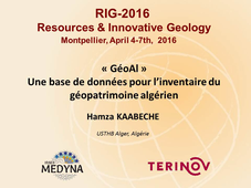 Resources & Innovative Geology 2016 : Hamza Kaabeche