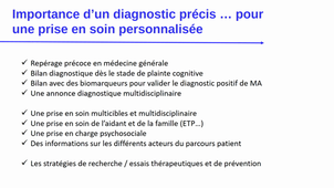 La maladie d'Alzheimer - Diagnostic/Perspectives