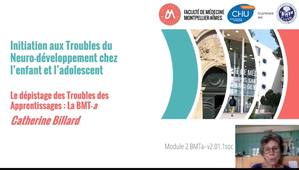 Outil de dépistage généraliste : BMTa – C. BILLARD, Neuropédiatre