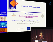 Les conférences-débats de l'ITEV : Pourquoi vieillissons-nous? présenté par le Dr Anne Marcilhac, neurobiologiste.