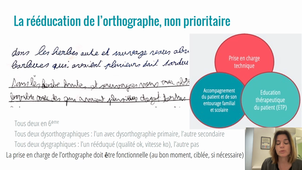 Principes de la prise en soins de la dysorthographie – M. GUENEBAUD, Orthophoniste