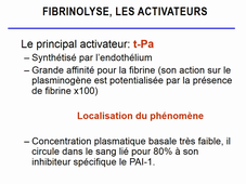 Physiologie de l'hémostase, fibrinolyse