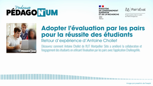 Adopter l'évaluation par les pairs pour la réussite des étudiants : REX d'Antoine Chollet (IUT de Montpellier-Sète) - Pair'sÉval