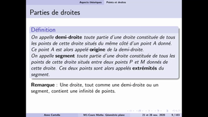 Cours M1 MEEF géométrie disciplinaire partie I