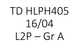 TD HLPH405 groupe A 16/04 9h45