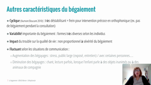 Autres troubles de la communication : Bégaiement – M. BEAUD, Orthophoniste