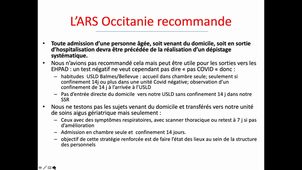 Soiréee FMC 28 Avril 2020 : Un échange de bonnes pratiques avec les médecins responsables des plateformes COVID  personnes âgées d'Occitanie Est