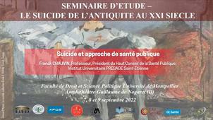 Séminaire d’étude : le suicide, de l’antiquité au XXIème siècle - Suicide et approche de santé publique