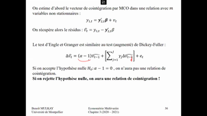 Econométrie Multivariée (M2 ARM) - Cours 7