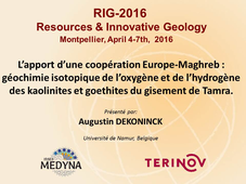 Resources & Innovative Geology 2016 : Augustin Dekoninck