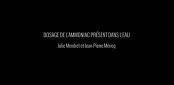 Dosage de l'ammoniac présent dans l'eau