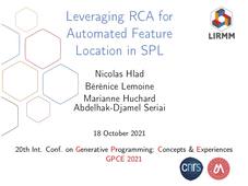 GPCE 2021: Leveraging RCA for Automated Feature Location in SPL (N. Hlad et al.)