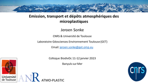 Jeroen SONKE - microplastiques atmosphériques