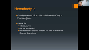 DU de chirurgie plastique pédiatrique Pr Franck Duteille Polydactylie 04/02/2021