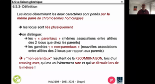 HAV210B Chap6 Génétique : Liaison et Conclusion