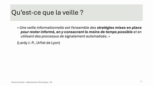 Veille informationnelle - Introduction (1/4)