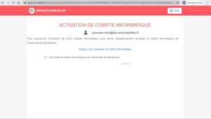 Validation du compte informatique étudiants PASS LAS