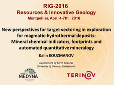 Resources & Innovative Geology 2016 : Kalin Kouzmanov