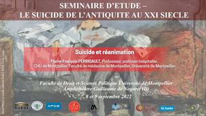 Séminaire d’étude : le suicide, de l’antiquité au XXIème siècle - Suicide et réanimation