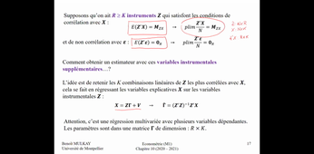 Econométrie (M1) - Cours 20