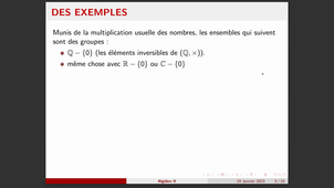 Algèbre 2 / Cours sur les groupes et sous-groupes