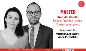 Master Droit des libertés - Parcours Droit de la sanction & exécution des peines