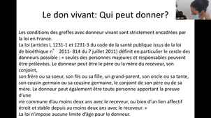 07/05/2021	14:00	16:00	Transplantation d'organes : aspects épidémiologiques et immunologiques ; principes de traitement et surveillance ; complications et pronostic ; aspects éthiques et légaux	THEVENIN-RENE C. - MEYER L.	309	3563247141	MIF