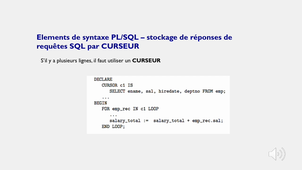 Curseurs PL/SQL