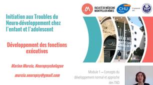Développement des fonctions exécutives – M. MURCIA, Neuropsychologue