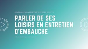 Capsule thématique | 2019 | Parler de ses loisirs en entretien d'embauche