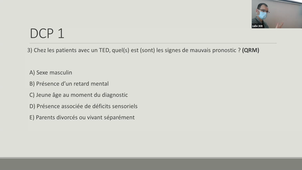 DFASM2 MIE 08/02/2021	09:00	10:00	Troubles envahissants du développement	GRIVET Benjamin	Salle 308	MIE