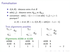 [HLIN401] Chap. 5 - Programmation dynamique - la distance d'édition