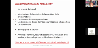Projet Individuel de Recherche - Cours 1