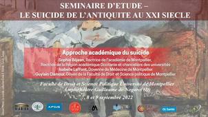 Séminaire d’étude : le suicide, de l’antiquité au XXIème siècle - Approche académique du suicide