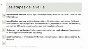 Veille informationnelle - étapes et principes (3/4)